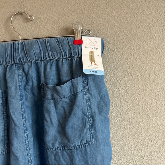 NWT Thread & Supply Chambray Wide Leg Crop Pants Large - Picture 6 of 13